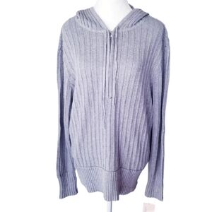 NWT Liz Claiborne Plus Women's Warm Ribbed Half-Zip Pullover Hooded Sweater 3XL